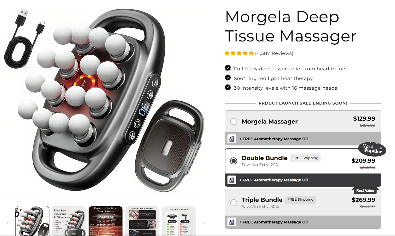 16 head deep massager product page