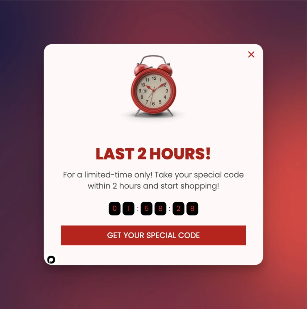 flash sale with a countdown timer example