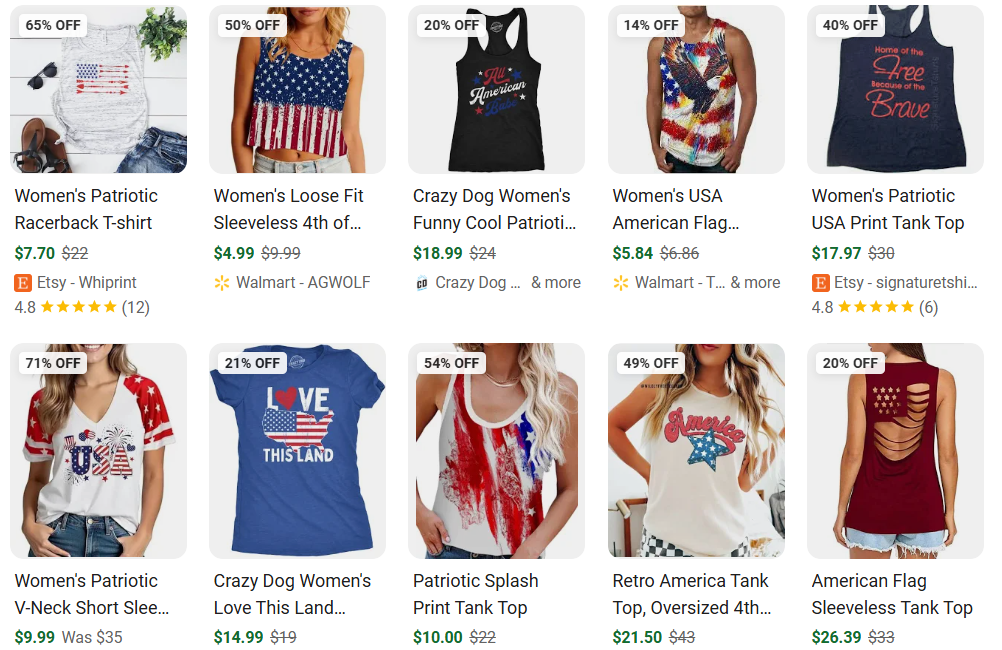Women's Patriotic Graphic Tees and Tank Tops