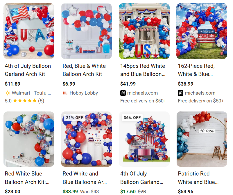 Red, White, and Blue Balloon Arches