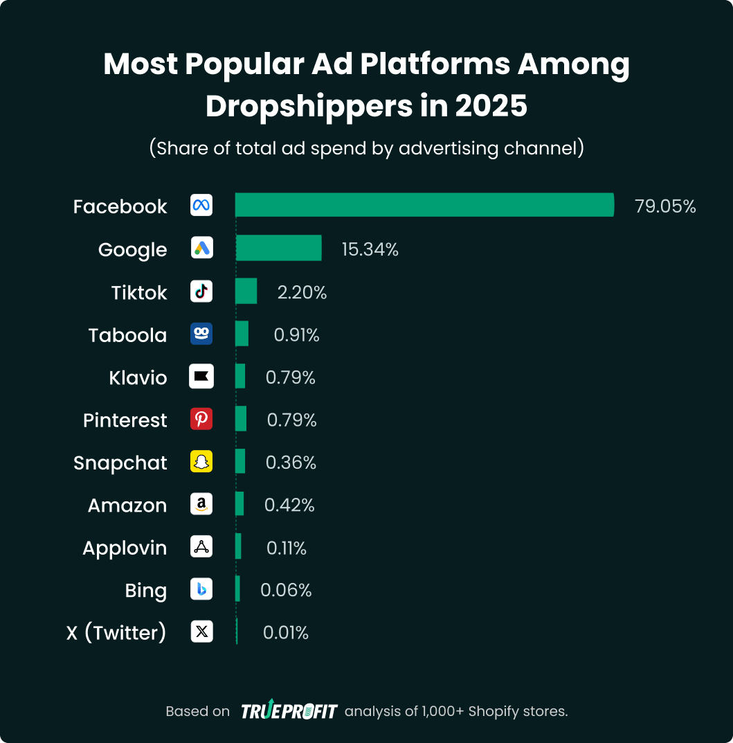 most popular ad platforms for dropshippers