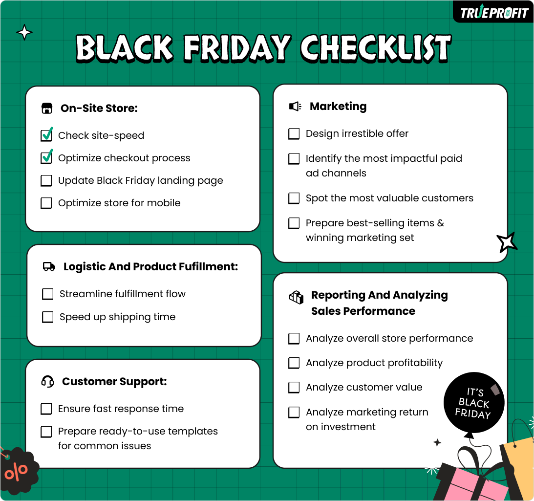 Black Friday Checklist - TrueProfit