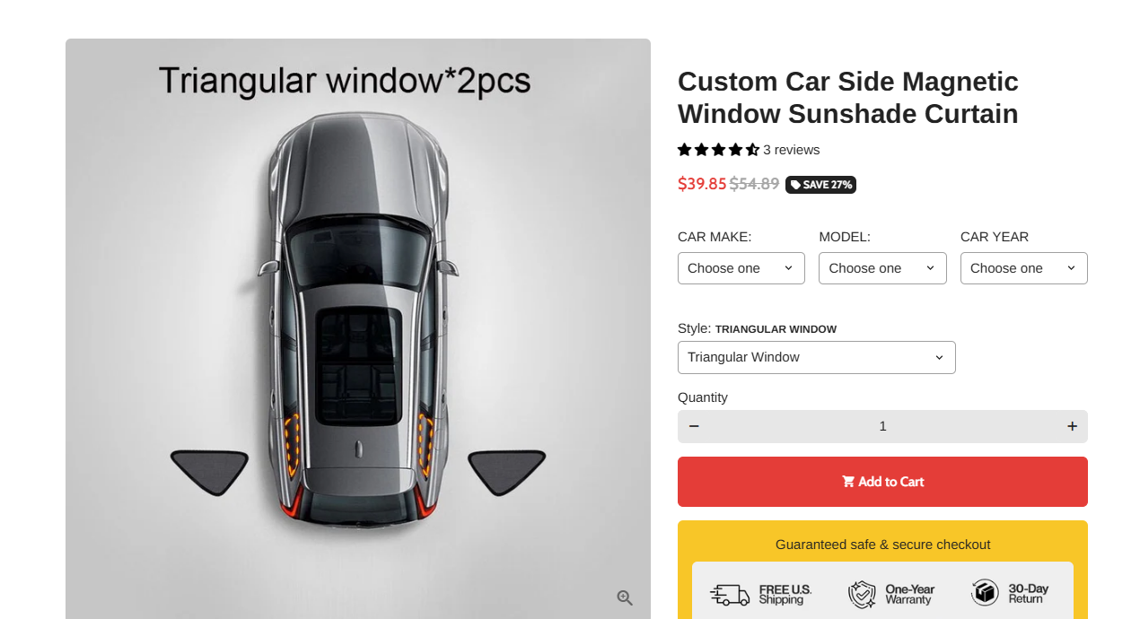 custom car side magnetic window sunshade curtain