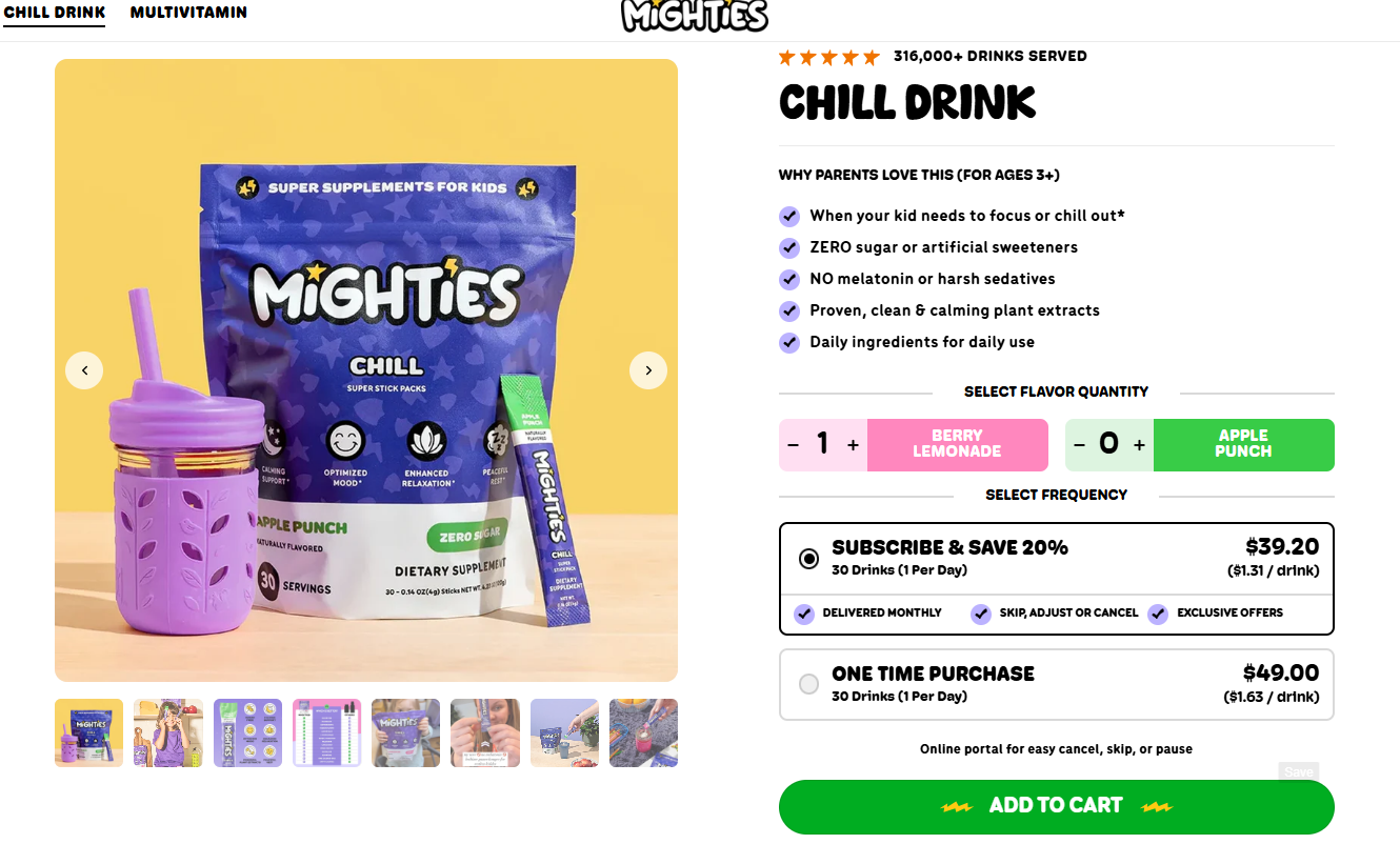 Mighties product page