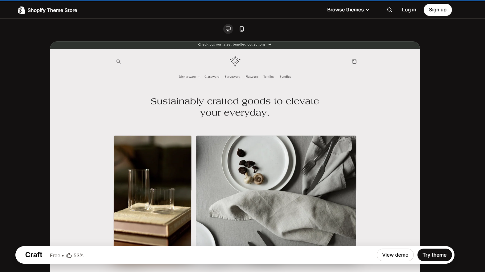 Craft - Free shopify theme