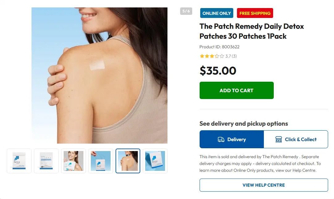 detox slimming patches product page