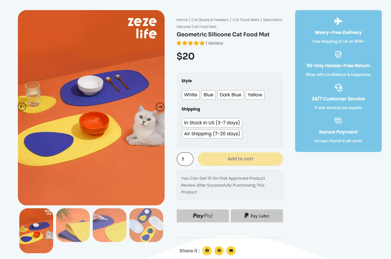 Food Mats product webiste