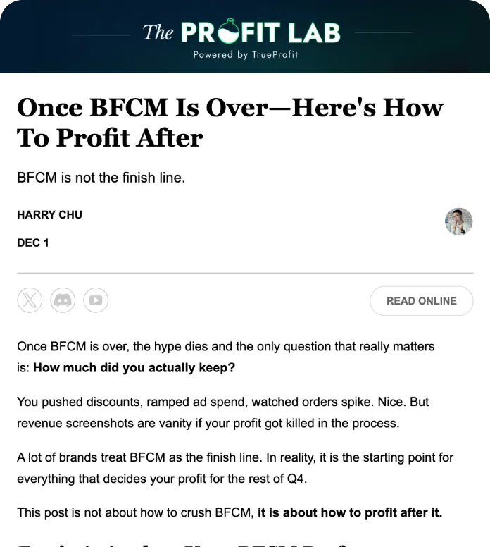 BFCM is NOT the finish line