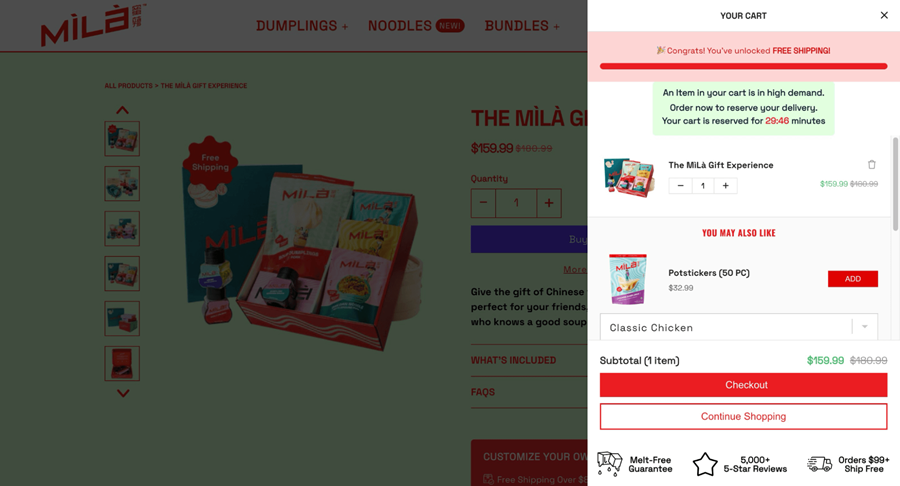 MiLa urgency - Example of Adding Urgency Nudges in the Checkout Page