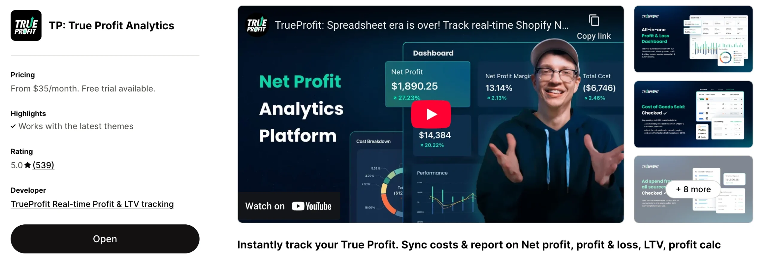 TrueProfit –  Net Profit Analytics Solution