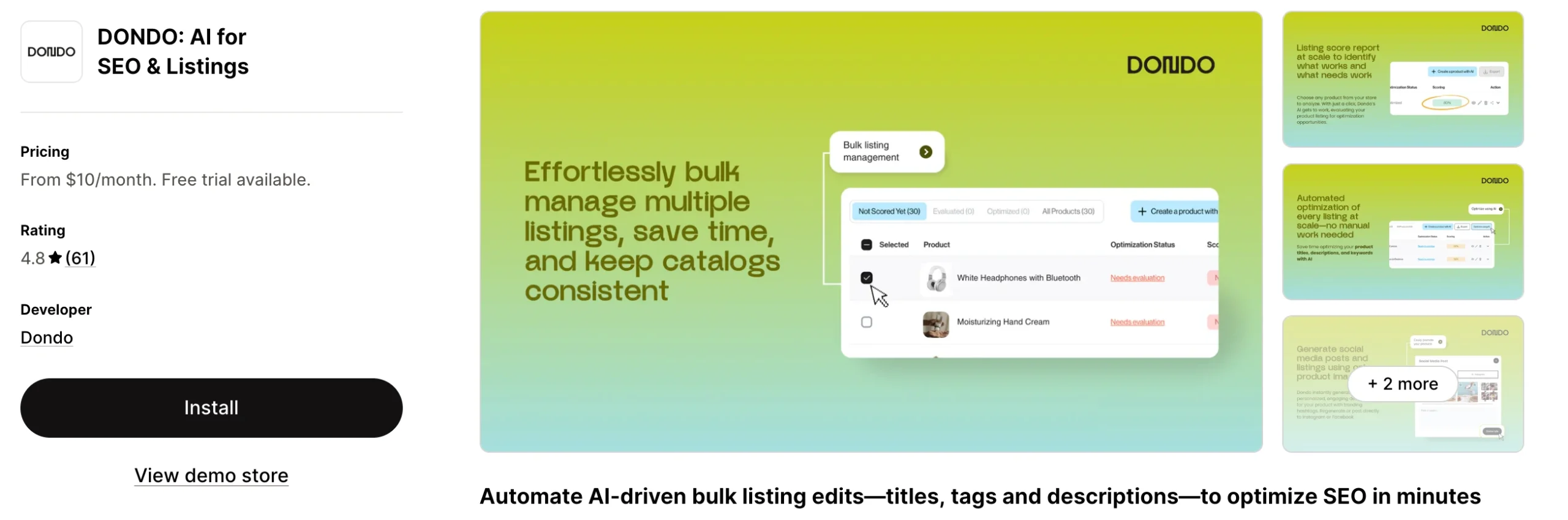 Dondo - AI for SEO &amp; Listings