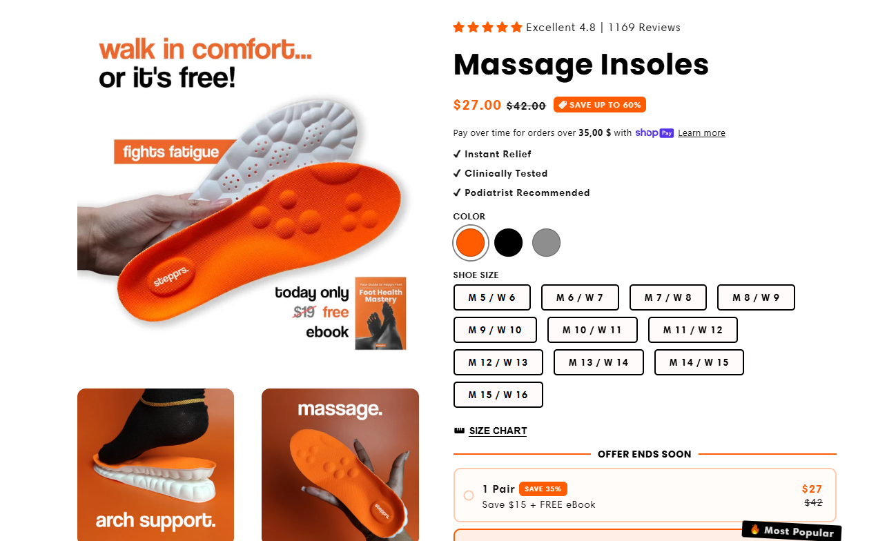 massage insoles shoes