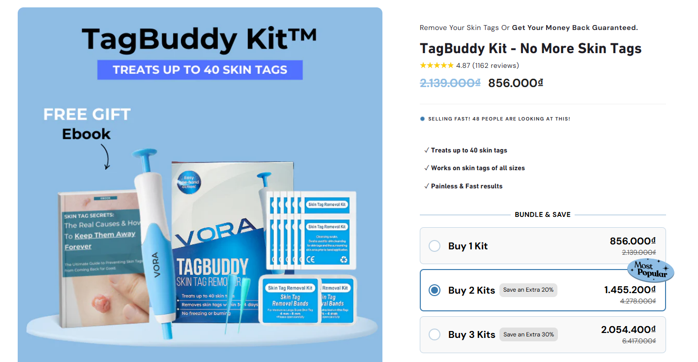 Tagbuddy kit treats up to 40 skin tags