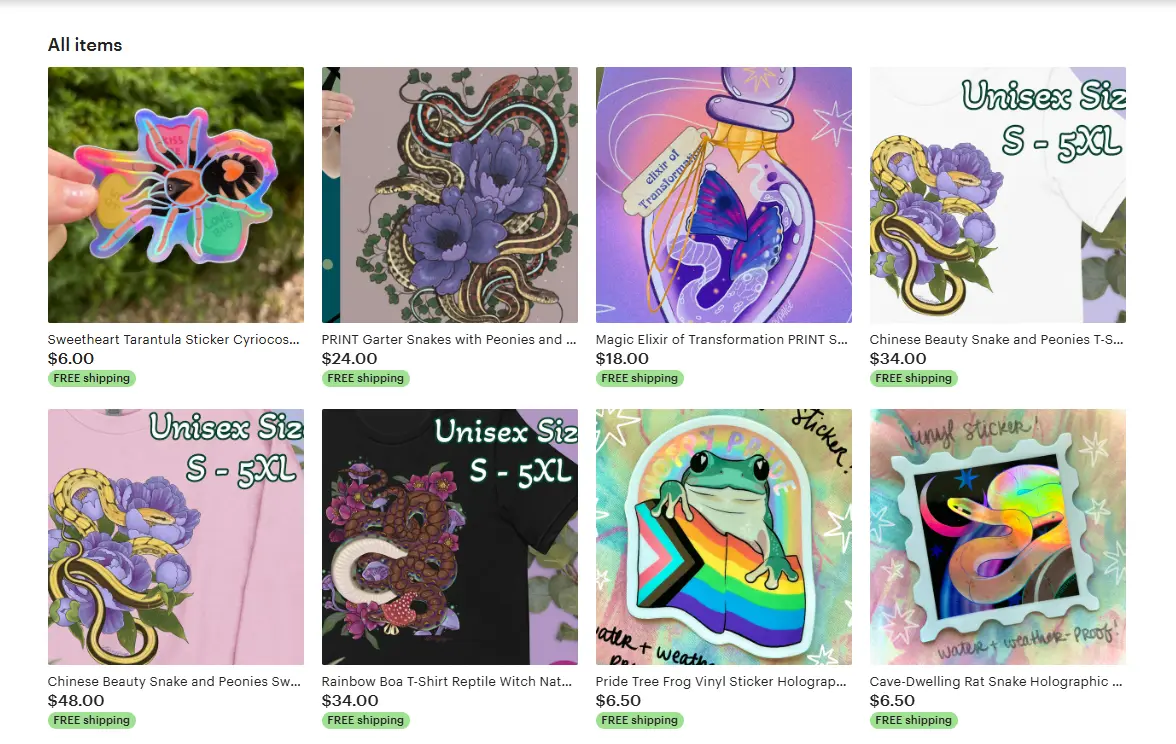 starrypaige product example page