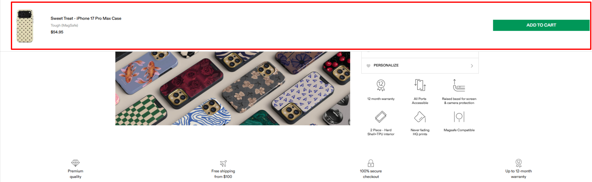 BURGA Add-to-cart stick bar