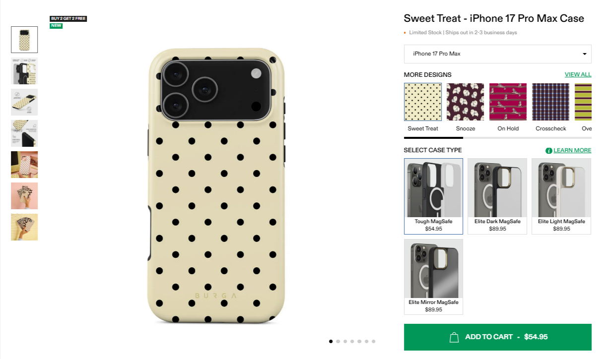 Burga phone case product