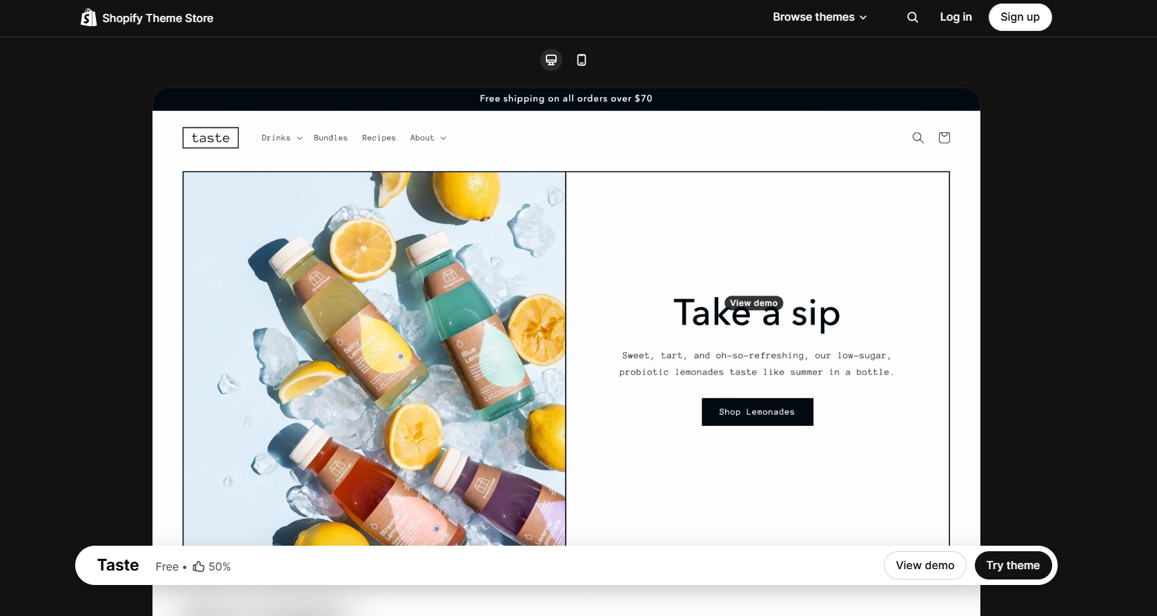 Taste - Free shopify theme