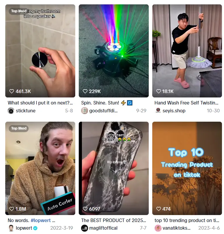 TikTok product videos