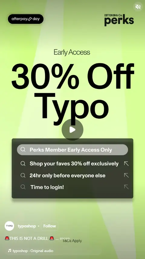 typo perk member campaign in Black Friday