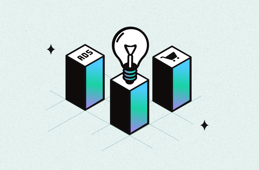 Lightbulb and ads blocks for advertising attribution what it is and how it works - by TrueProfit