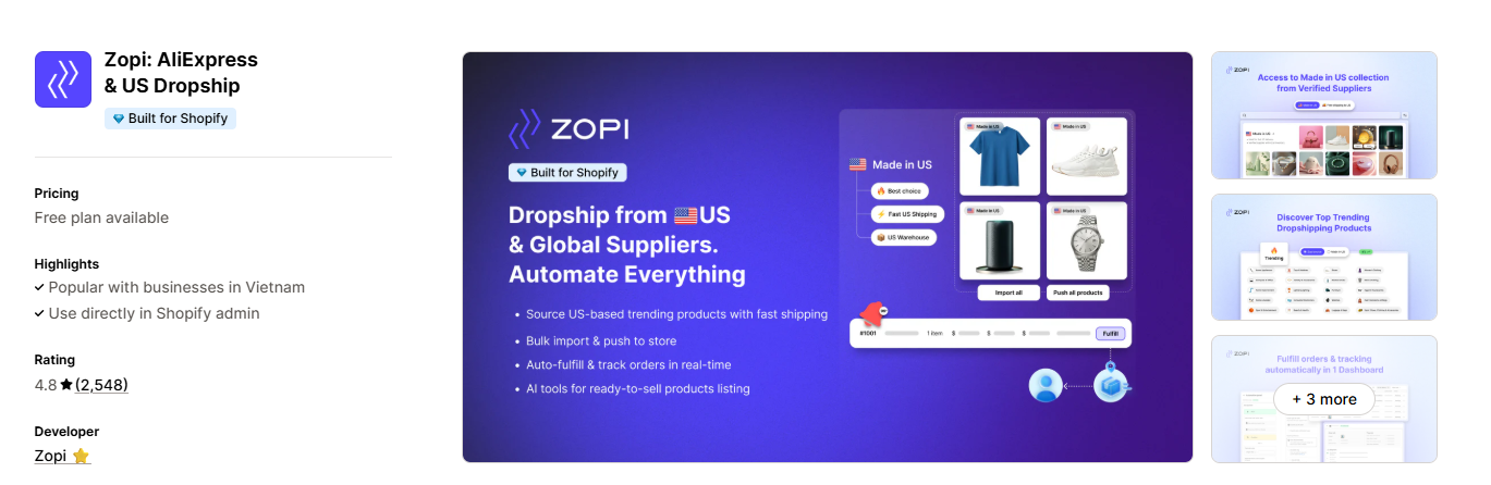 Zopi: AliExpress &amp; US Dropshipping