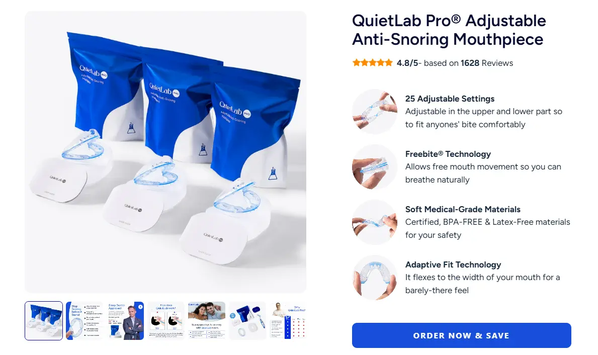 adjustable anti snoring mouthpiece product page