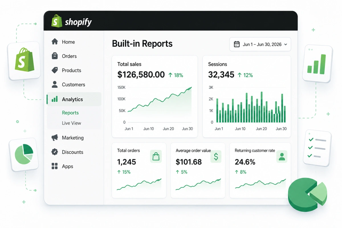 Shopify's built-in analytics