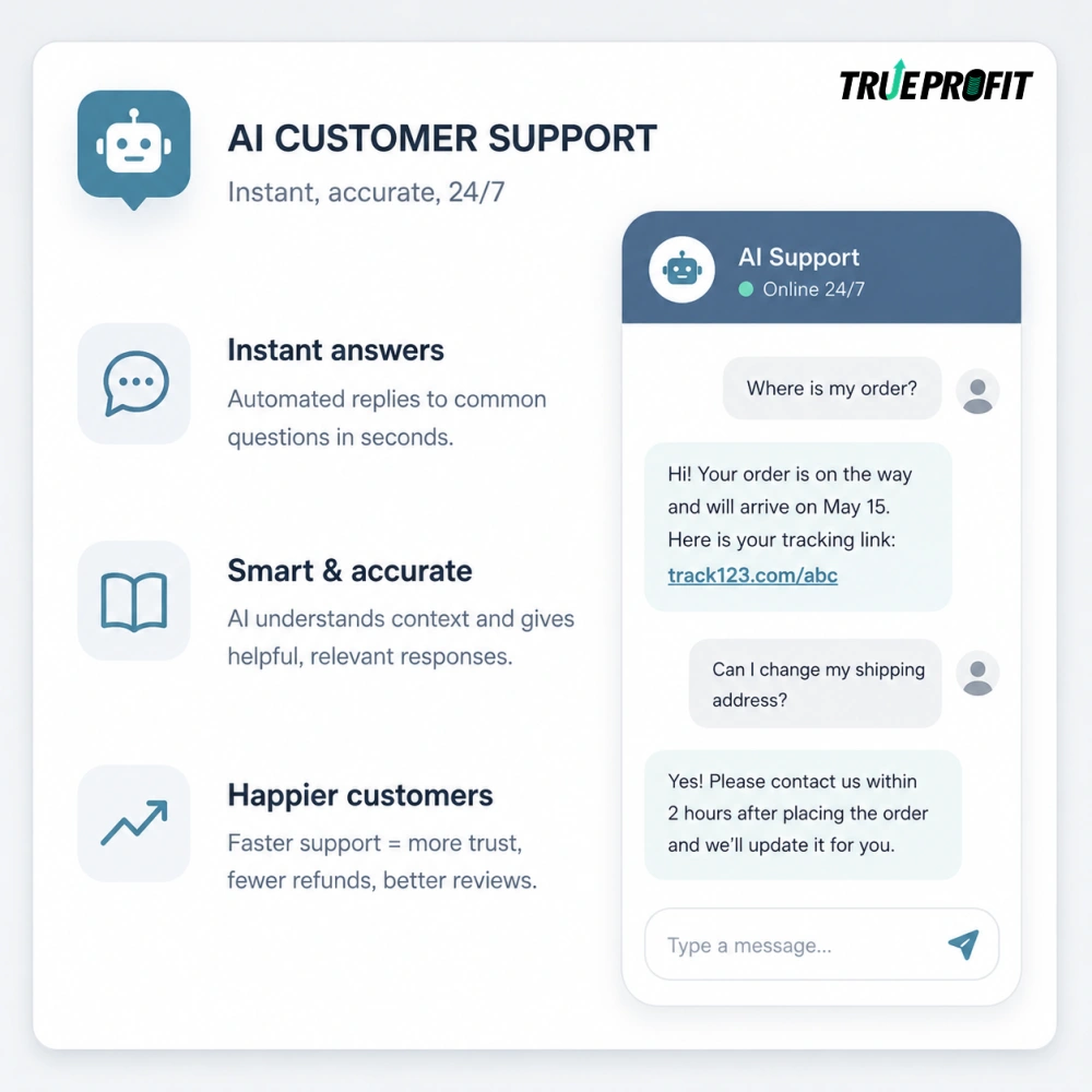 Demonstration of handling customer service using AI