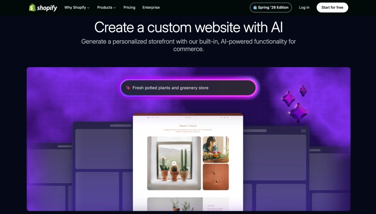 Shopify AI Store Builder features 1