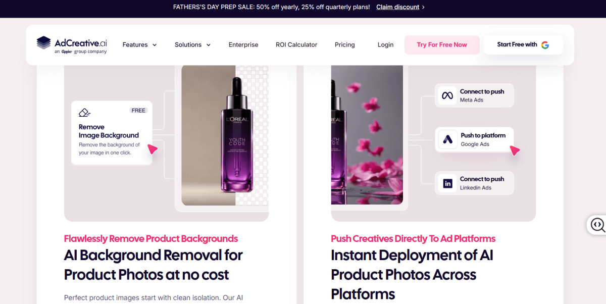 AdCreative.ai homepage screen