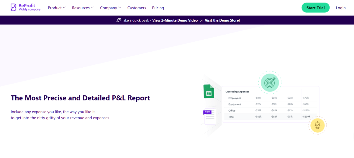 BeProfit homepage