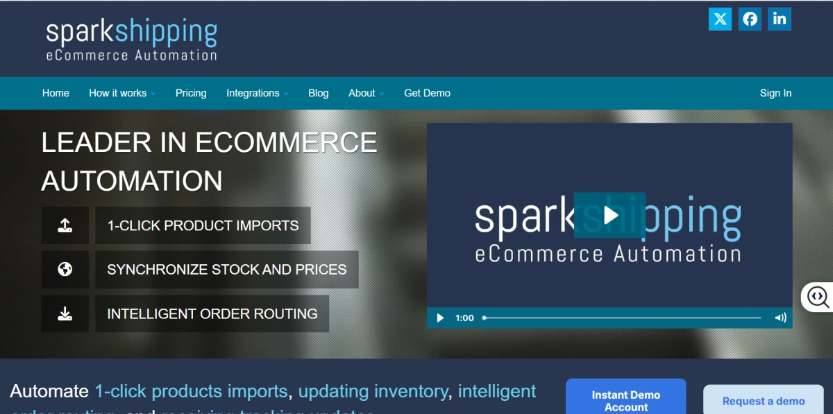 Spark Shipping homepage