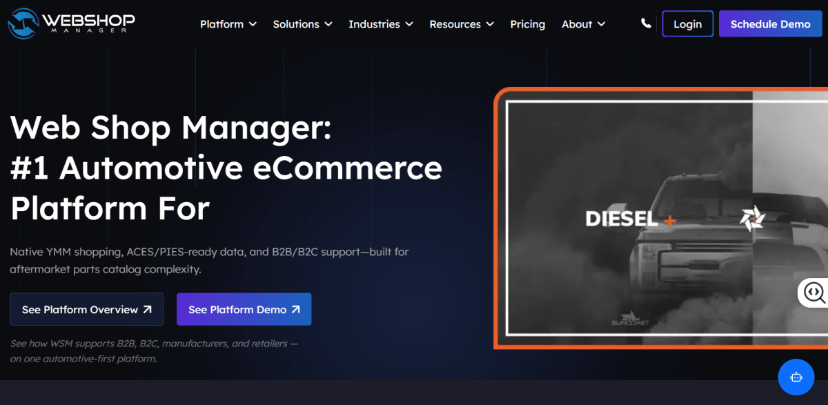 Web Shop Manager homepage