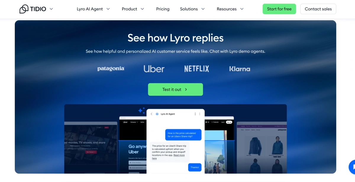 Tidio Application Screen