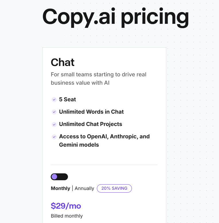 Copy.ai Pricing