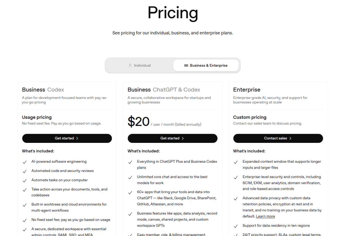 ChatGPT Pricing