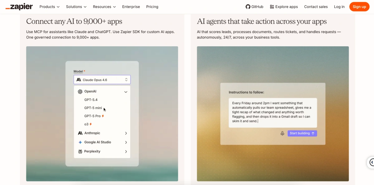 Zapier AI Application Screen