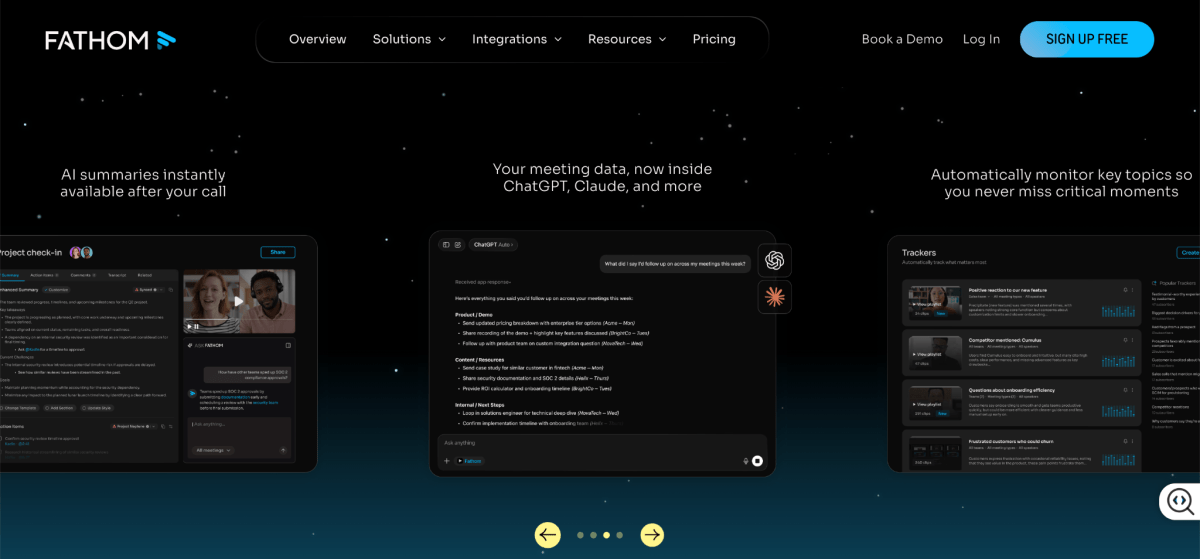 Fathom Application Screen