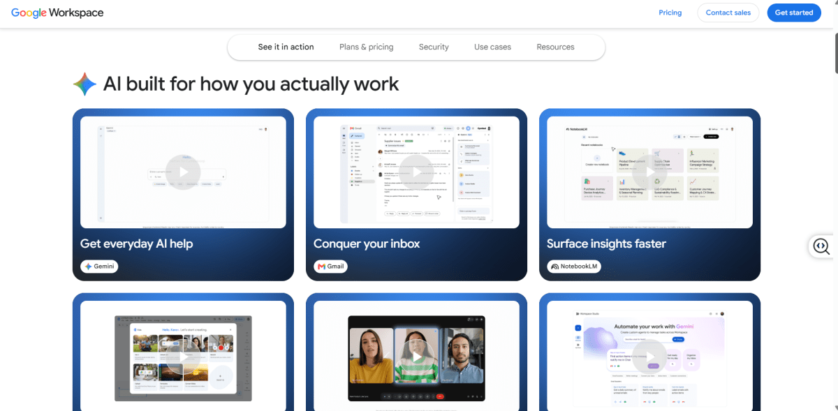 Google Workspace Gemini Application Screen