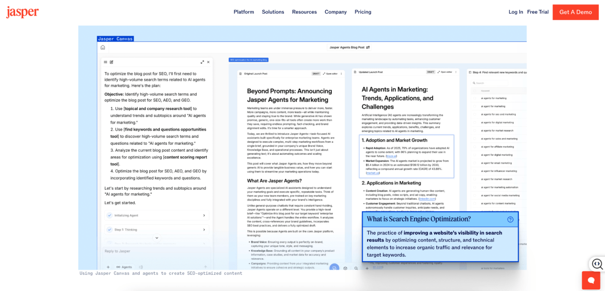 Jasper Application Screen