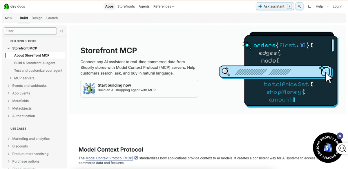 Shopify Storefront MCP dev docs