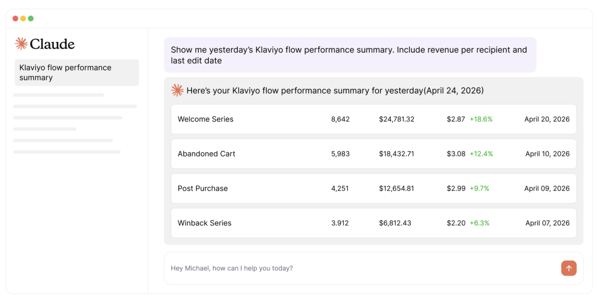 Klaviyo MCP interface