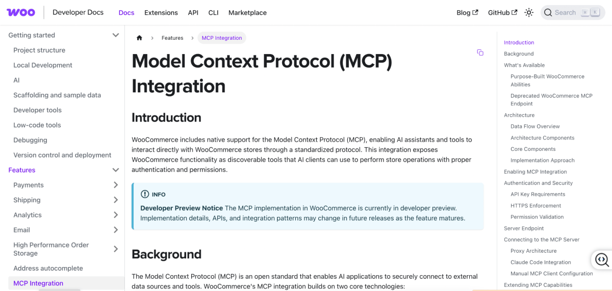 WooCommerce MCP help docs