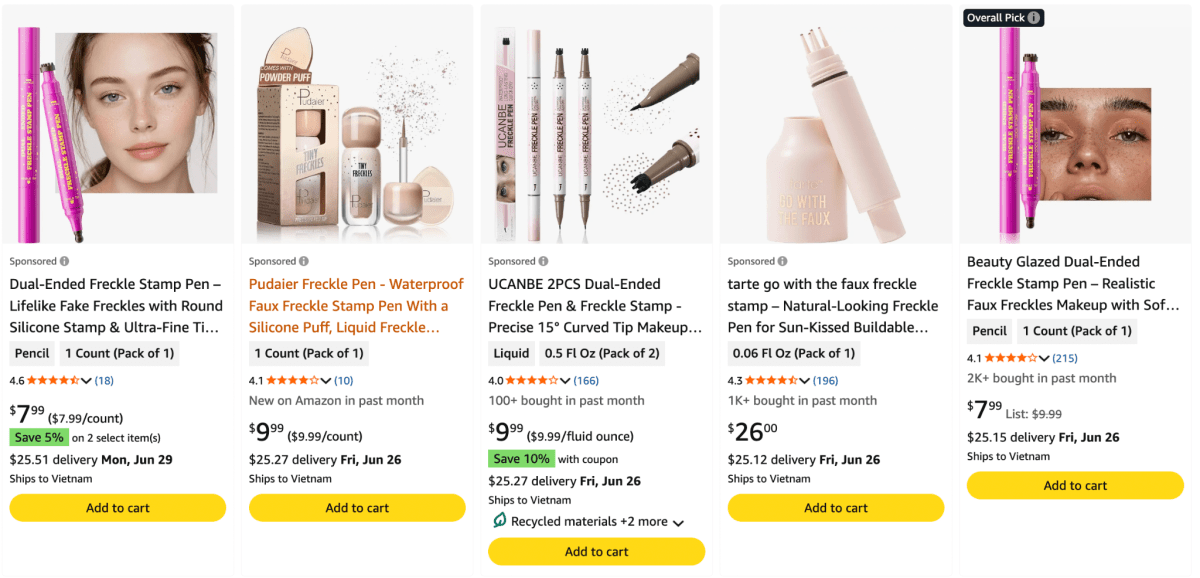 Waterproof Freckle Pens