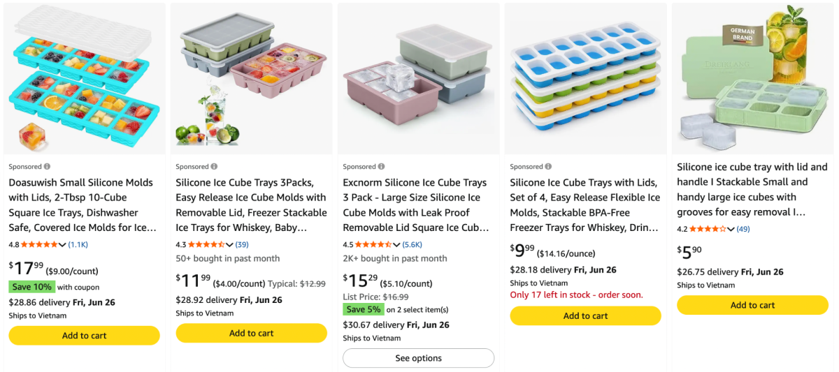 Smart Silicone Ice Cube Trays with Lids and Storage Bins