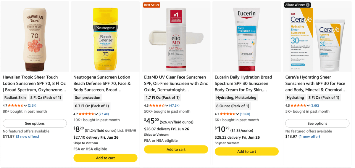 Broad-Spectrum SPF Sunscreens and Lip Balms