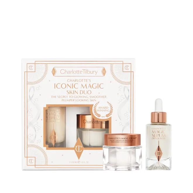 Charlotte Tilbury skincare gift set with cream and serum