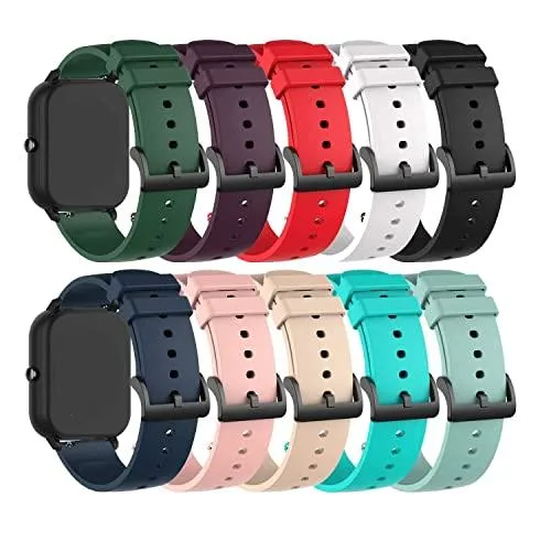 Smartwatch replacement bands in assorted colors