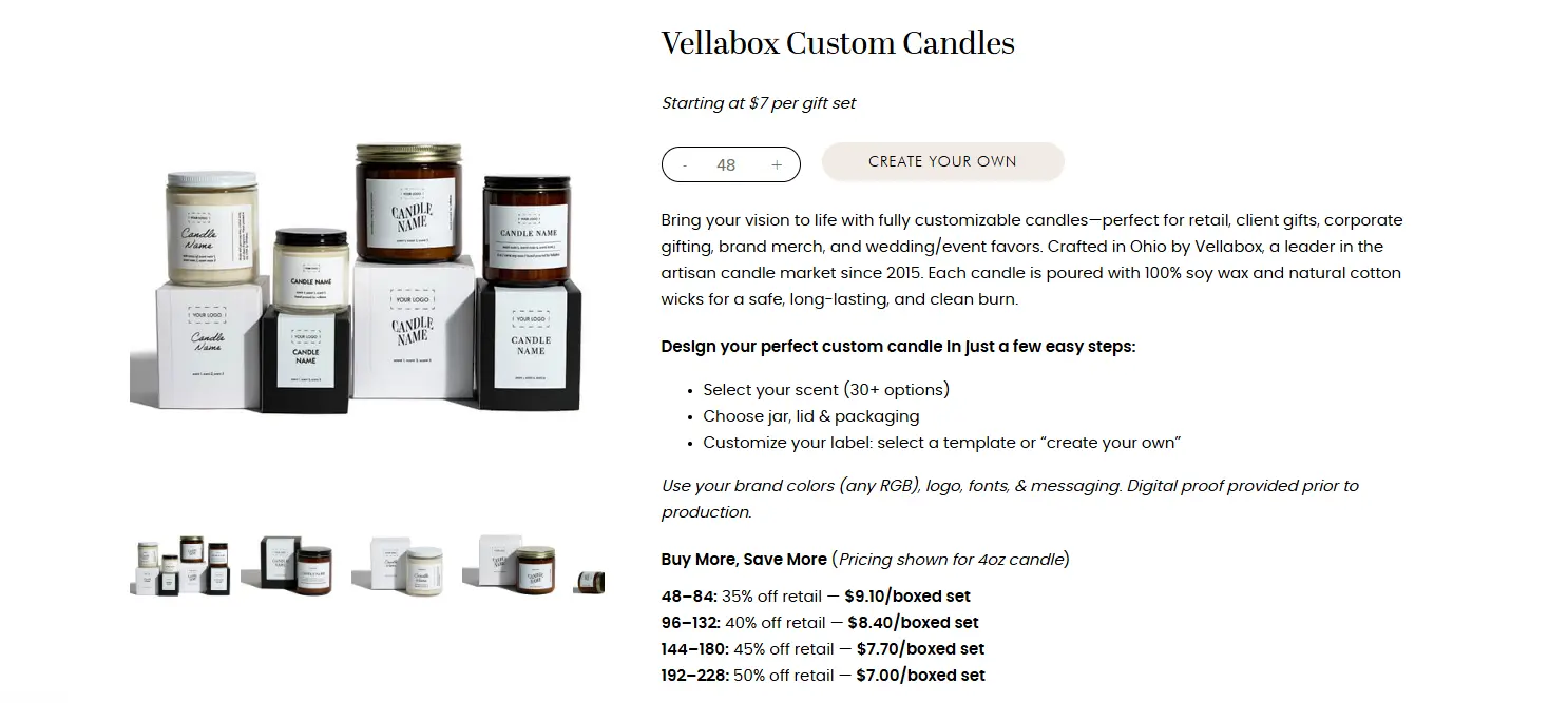 custom candle products