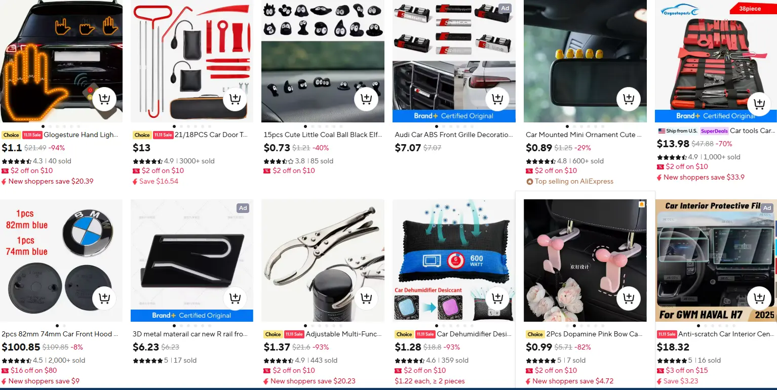 car accessories products